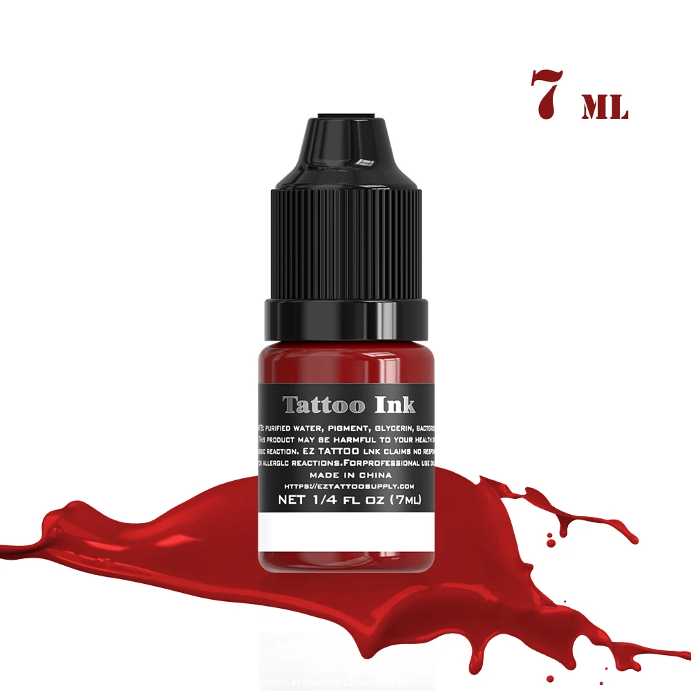 

7ML/Bottle EZ Tattoo Ink Long Lasting Bright Tattoo Pigment Practice Paints for Tattoo Artists 25 Colors