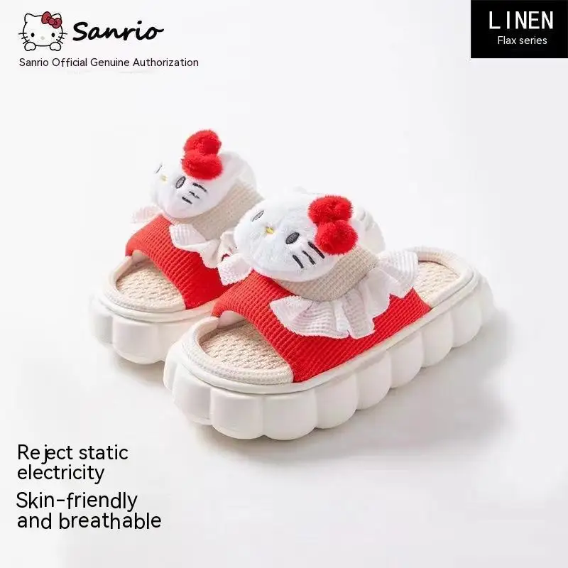 Zapatillas Sanrio Hello Kitty Kuromi Y2k para mujer, zapatillas cómodas y transpirables con dibujos animados de Cinnamoroll, zapatos de moda para exteriores para niña