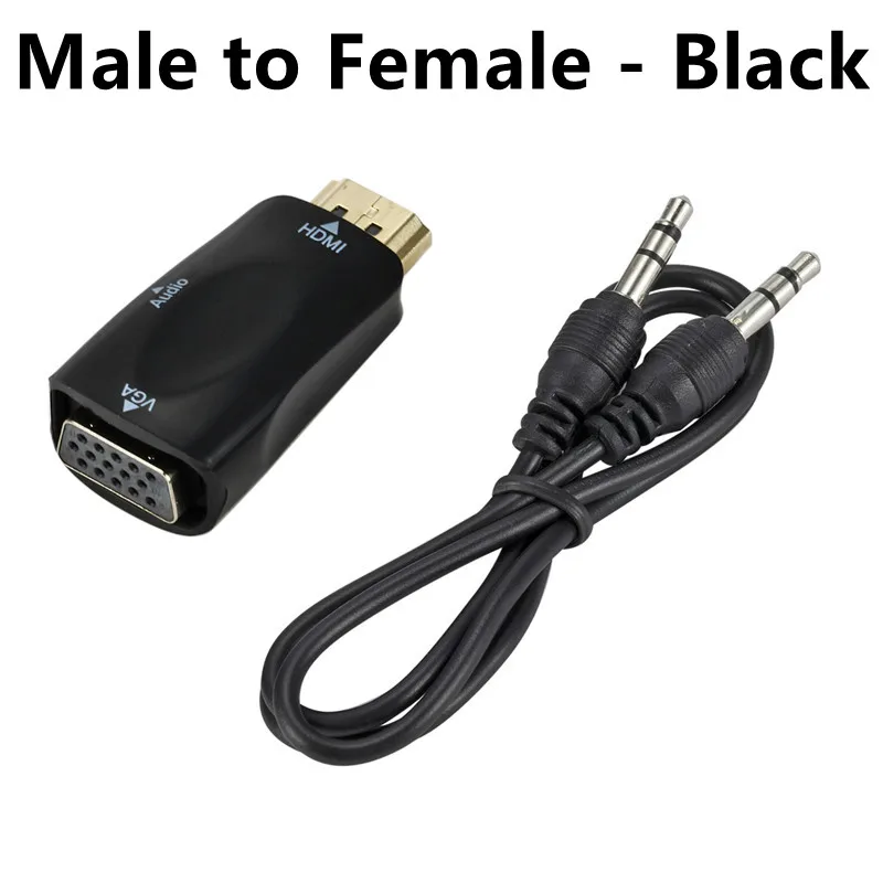 HDMI to VGA Adapter 1080P Audio Video Converter For PC Laptop TV Box Computer Display Projector