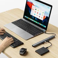 FC&EC Aluminum 4K HDTV 10 in 1 Type-C Hub PD 100W Charging USB 3.0 Data Transfer USB-C Docking Station Laptop Stand Base - Image 4