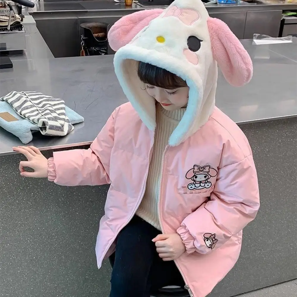 Hot Cotton Clothes Sanrio My Melody Girls Leisure Sports Hooded Jacket Cinnamoroll Hello Kitty Kawaii Child Hoodie Cartoon Gift