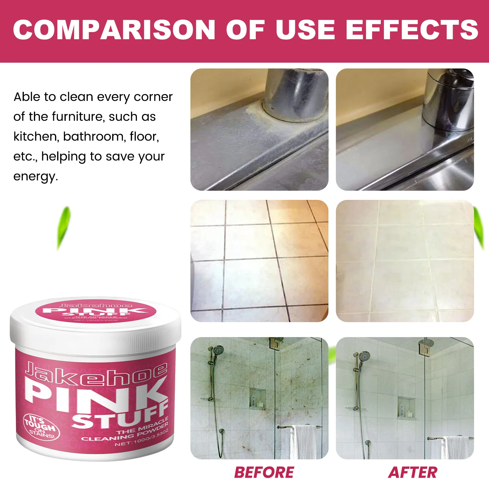 Multi-Purpose Kitchen Cleaning Powder – Heavy-Duty Scouring Paste for Stove, Oven, Range Hood, Sink & Stainless Steel 4