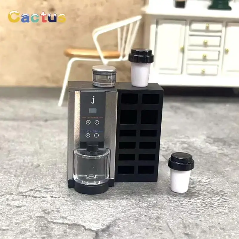 

1 комплект 1:12 миниатюрная кофеварка с кофейными чашками, кукольная кофемашина, Кофеварка, игрушка, детская кофемашина