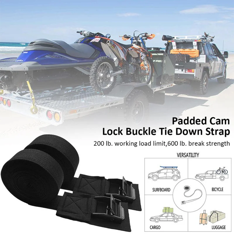2pcs 2/3/4/5m*2.5cm Tie Down Strap Strong Ratchet Belt Luggage Bag Cargo Lashing Metal Buckle cargo tie down strap