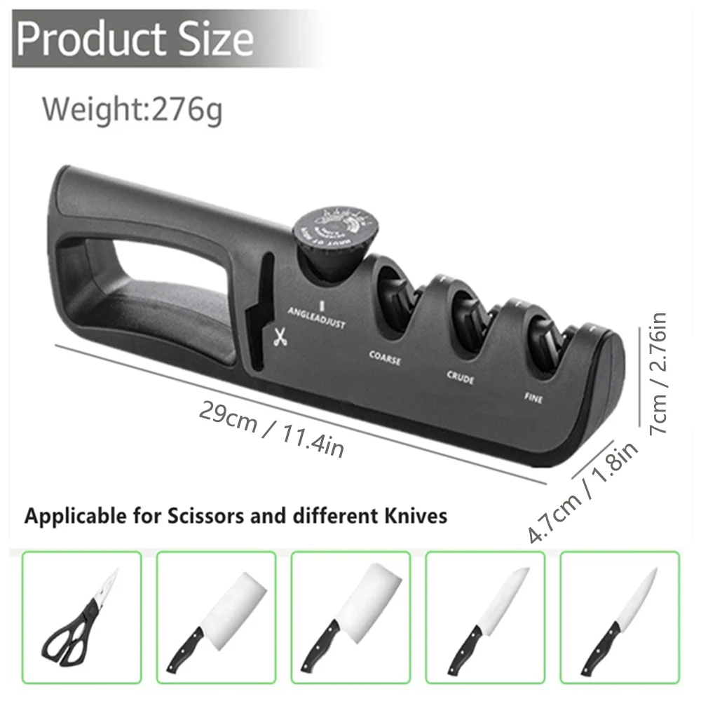 Knife Sharpener Machine Adjustable Angle Grind Scissors Professional Whetstone Tungsten Diamond Tool