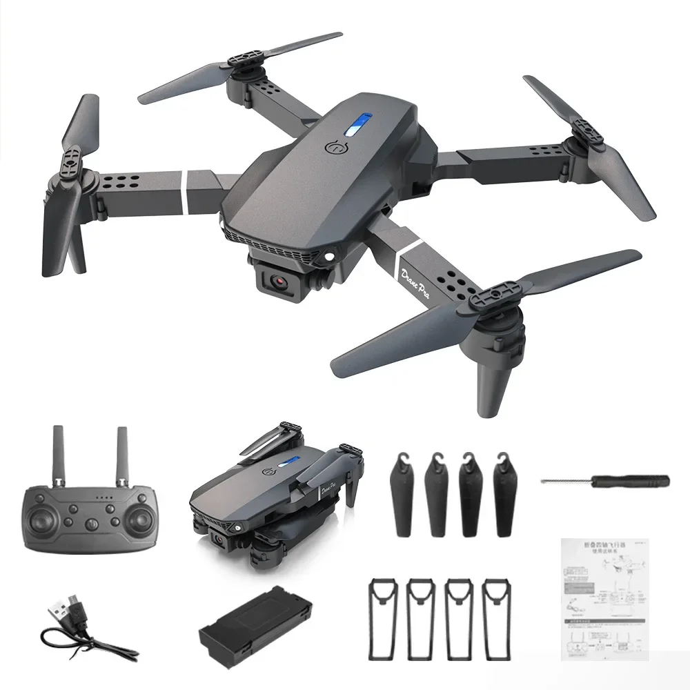 Drone avec caméra 4K double caméra, sac de transport inclus, noir/gris