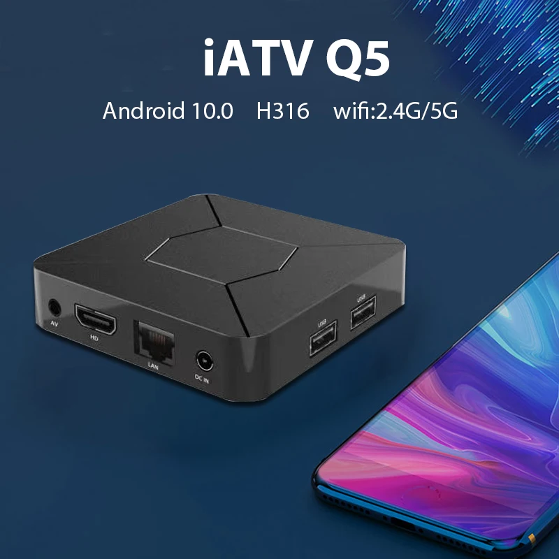 Caixa de tv Android 2.4g 5g Dual Wifi Bt5.0 Android 10.0 Smart Tvbox Allwinner H316 2g 8g Media Player Conjunto Top Box 4k Iatv-q5 - Image 6