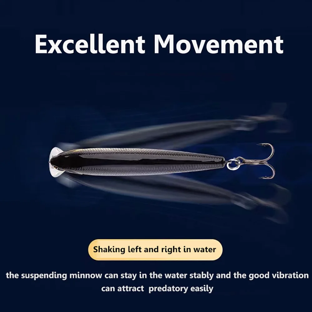 GOBAI 11,4 cm 13g Professionelle Qualität Magnet Gewicht Suspensio Minnow Kurbel Heißer Modell Angeln Köder Wobbler 2PCS künstliche Köder – Detail 5