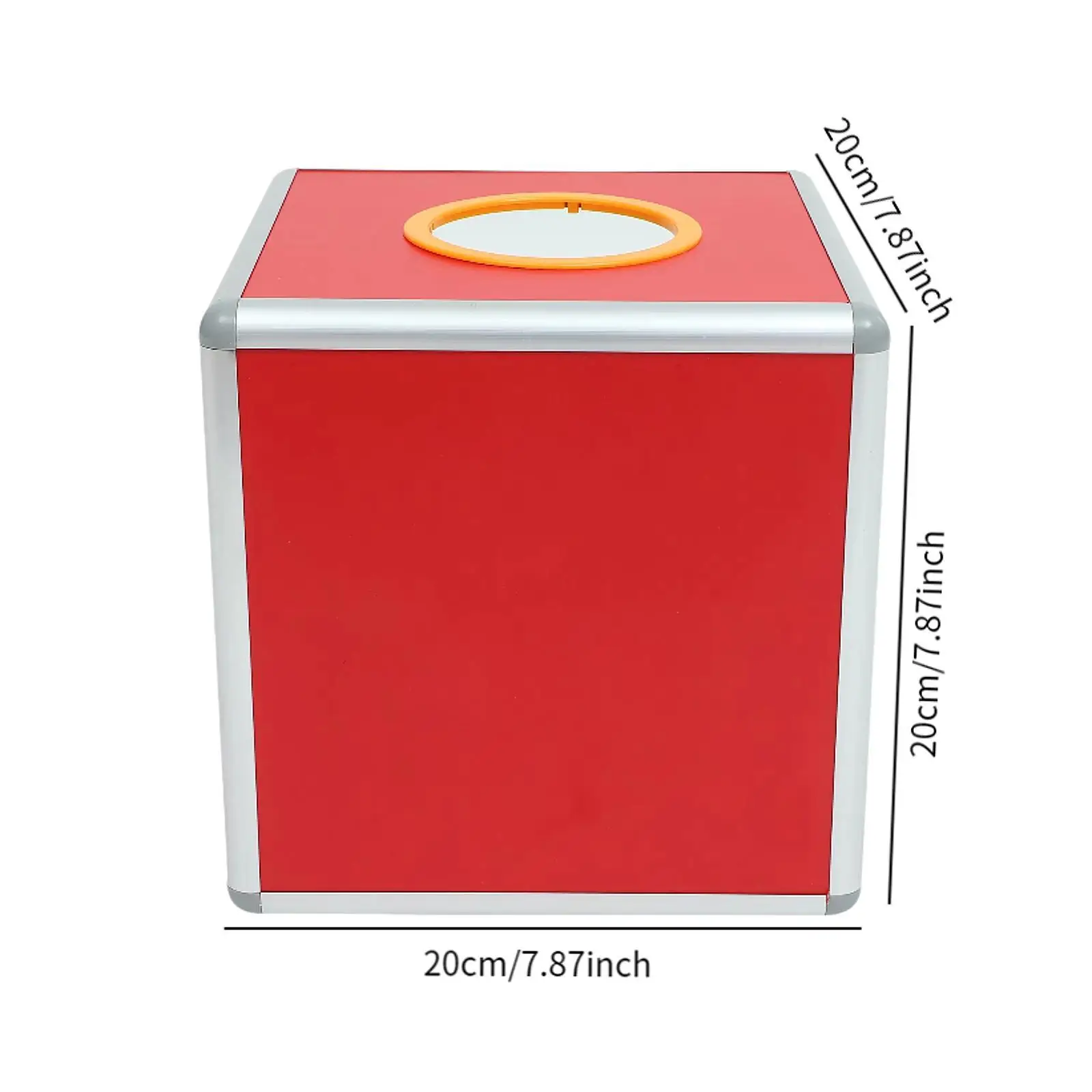 Ballot Box Lottery Lucky Box Aluminum Alloy Easy Assembly Red Square Fundraising Cubic Storage Container Raffle Ball Game Box