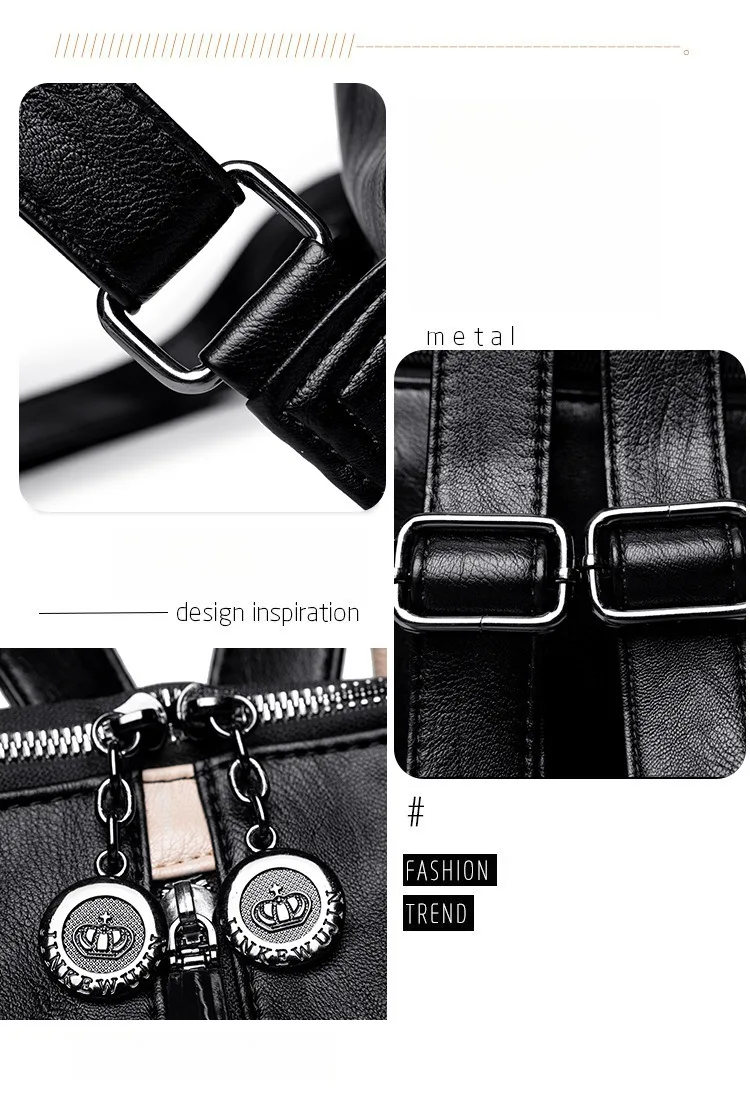 2024 Spring/Summer New Trendy Korean Edition Fashion Multi functional Soft Leather Backpack Large Capacity Women's Travel Bag_desvips.com