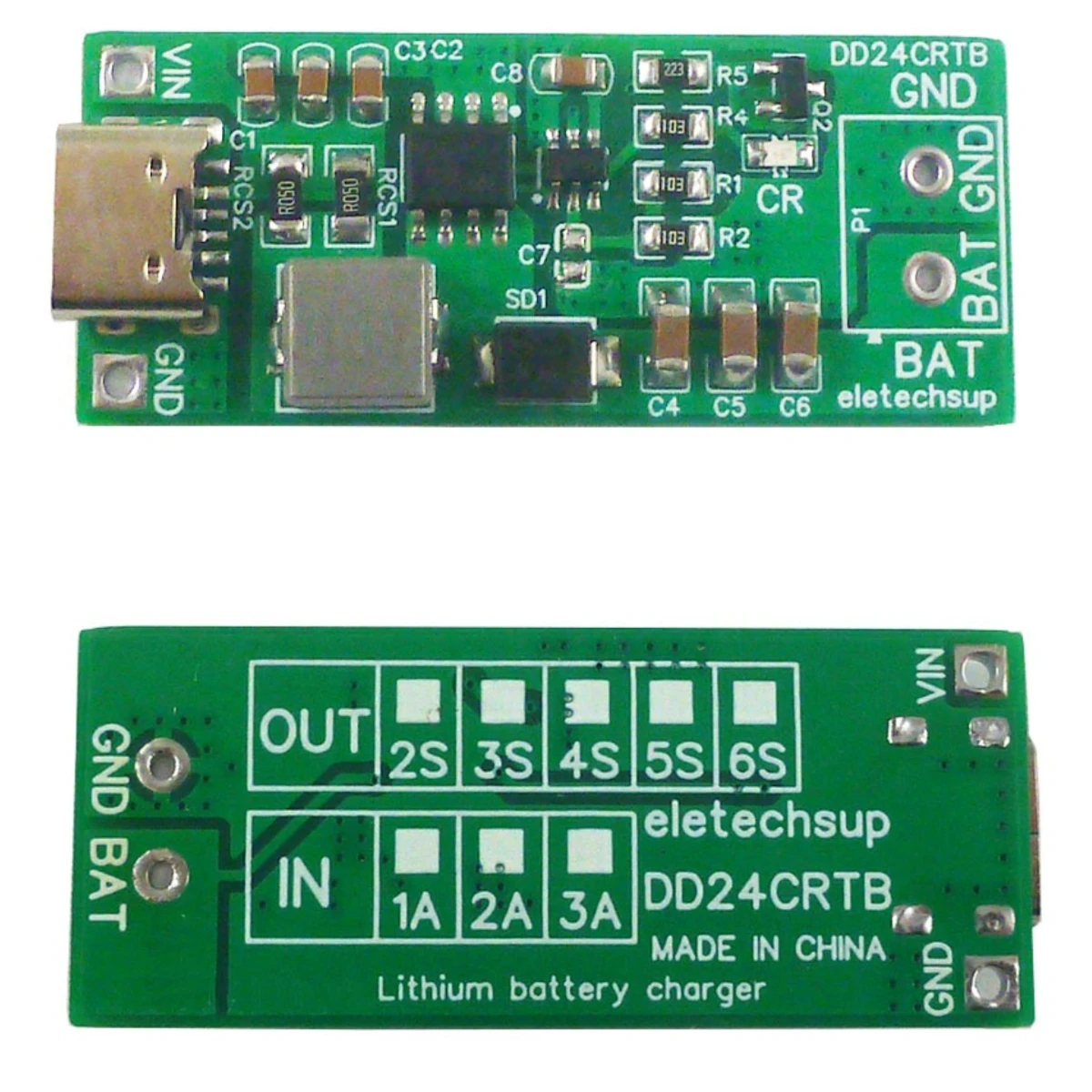 

10PCS 1A/2A/3A( Input) 2-6-cell 7.4V 11.1V 14.8V 18.5V/22.2V Type-C Boost Li-Ion battery Charger