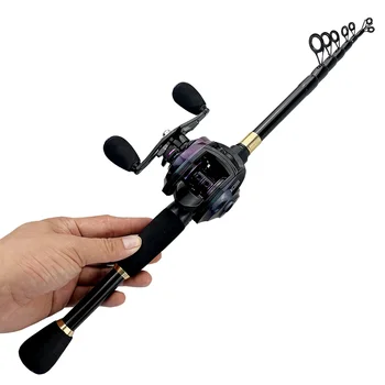 GHOTDA Casting/ Spinning Fishing Rod and Reel Combo Set Freshwater Fishing Rod Strong Magnetic Brake Baitcasting Reel 3