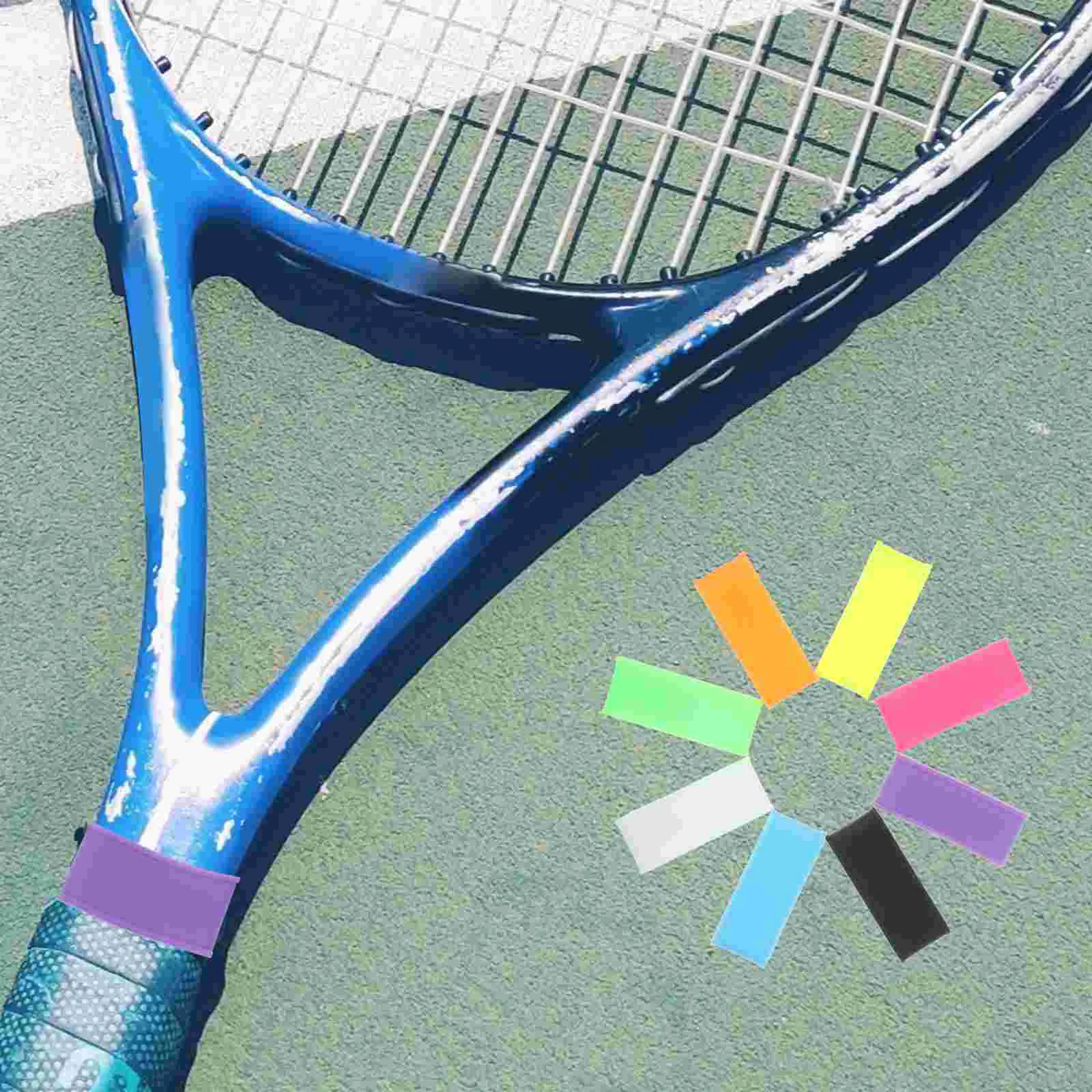 16 Pcs Tennis Overgrip Protectors Mouth Ring Racket Universal Silicone Fixed Elastic (random Color 16pcs)