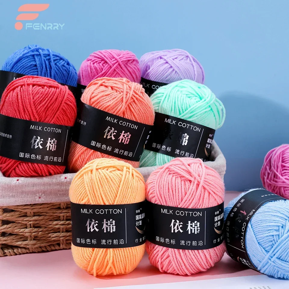 Knitting Yarn Crochet Yarn Cotton Yarn 50G 4Ply Fenrry for Crochet Crafts
