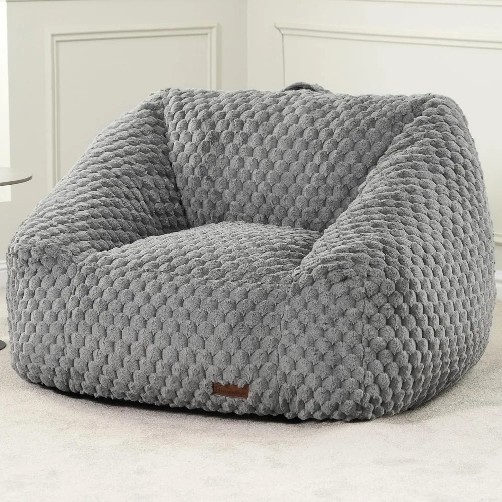 Bean Bag Chairs for Adults Bean Bag Sofa Chair with High Density Memory Foam Chair Lazy with Armrest, Adult Beanb