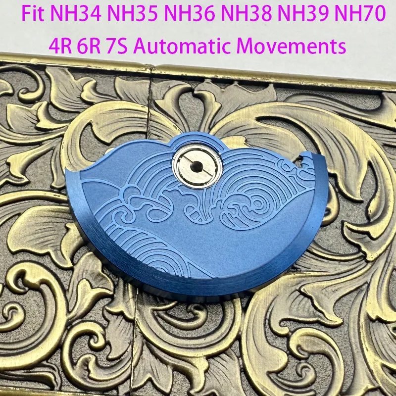 Customized Automatic Hammer Rose Gold Black Blue Silver Gold Watch Rotor Parts
