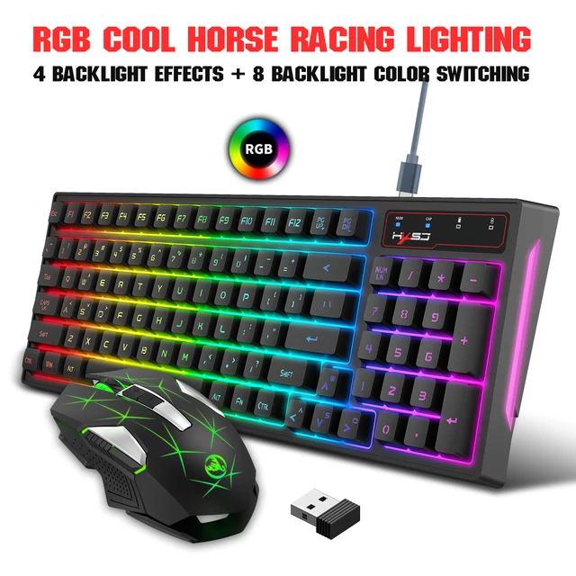2.4G Wireless Keyboard and Mouse Combo Mini Multimedia Full-size Keyboard Mouse Set For Computer Notebook Laptop Desktop Black