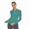 MXLLINA Women Zipper Longsleeve Equestrian T-Shirts Horse Riding Clothes Gym Tops Training Competition Sport Shirt 6