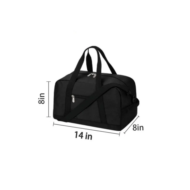 14 Inch Small Gym Bag Lightweight Large Capacity Carry on Bag with Adjustable Length Shoulder Strap Durable Mini Duffle Bag