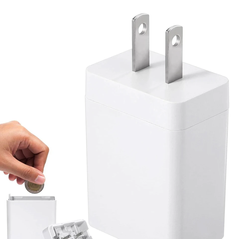 thumbnail image 2 of 2Pcs Fake Charger Diversion Safe Plastic Charger Money Box Portable Hidden WaYFV 2 of 10