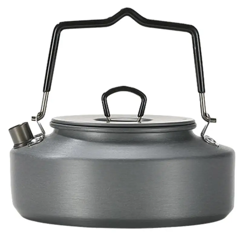 

Походный чайник 0,8 л, портативная горелка для кемпинга, походный горшок для кемпинга на открытом воздухе с изолированной нескользящей ручкой, кофейник из алюминиевого сплава