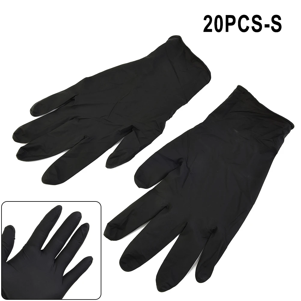 20/100Pack Disposable Nitrile Gloves Black Latex Free Tattoo Cleaning Protective Glove For Work Kitchen Cooking Tools disposable gloves nitrile gloves safety gloves protective gloves cleaning gloves