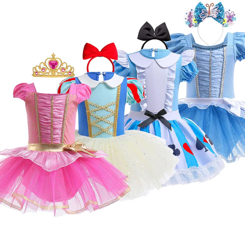 

Girls Princess Tutu Dress Children Aurora Snow White Birthday Fancy Dress Baby Ballet Cinderella Alice Carnival Costume 3-8T