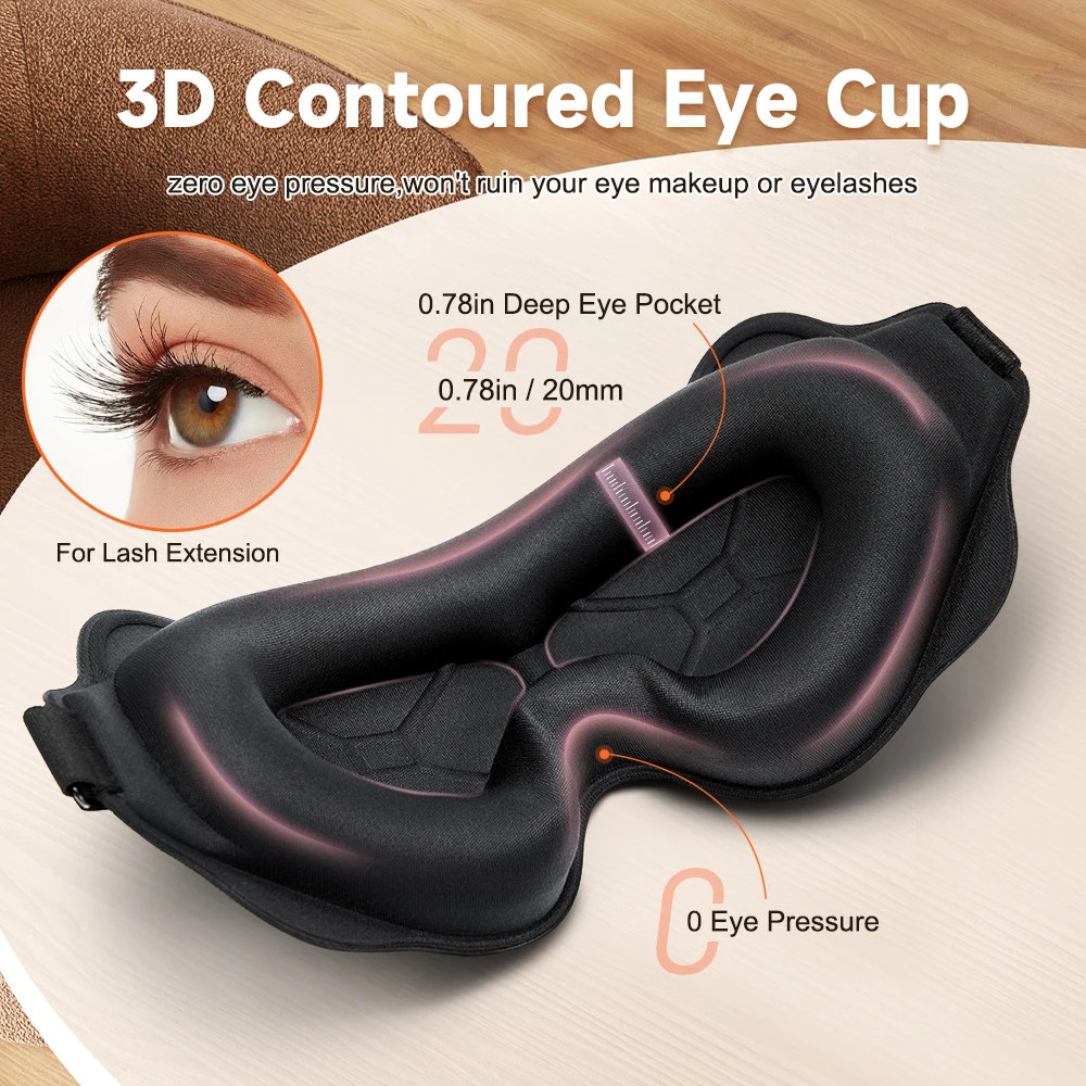 3D Sleeping Mask Eyepatch Blocking Light Eye Mask for Sleeping Soft Padded Slaapmasker Travel Sleeping Aid Sleep Patch 2
