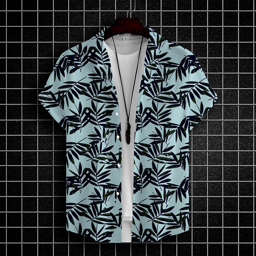 

Hawaiian Shirt 3d Printed Floral Shirt Men's Summer Fashion Kawaii Coconut Tree Men's Clothing Short Sleeved Shirt Oversized Top
