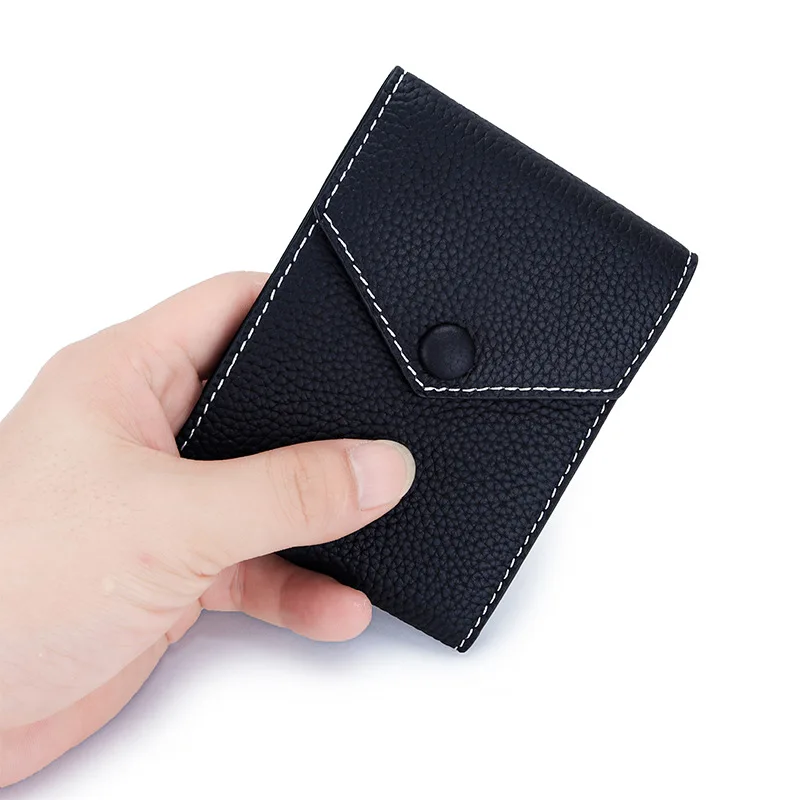 Leather Small Women Wallet Buckle Tifold Luxury Envelope Card Holder Purse Multipurpose Cash Coin Short Lady Dollars Clip Wallet
