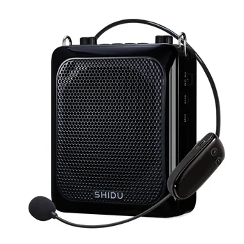 SHIDU 교사용 휴대용 무선 음성 증폭기, 블루투스 스피커, 마이크 포함, 에코 AUX 녹음, S28, 25W, 4000mAh 배터리