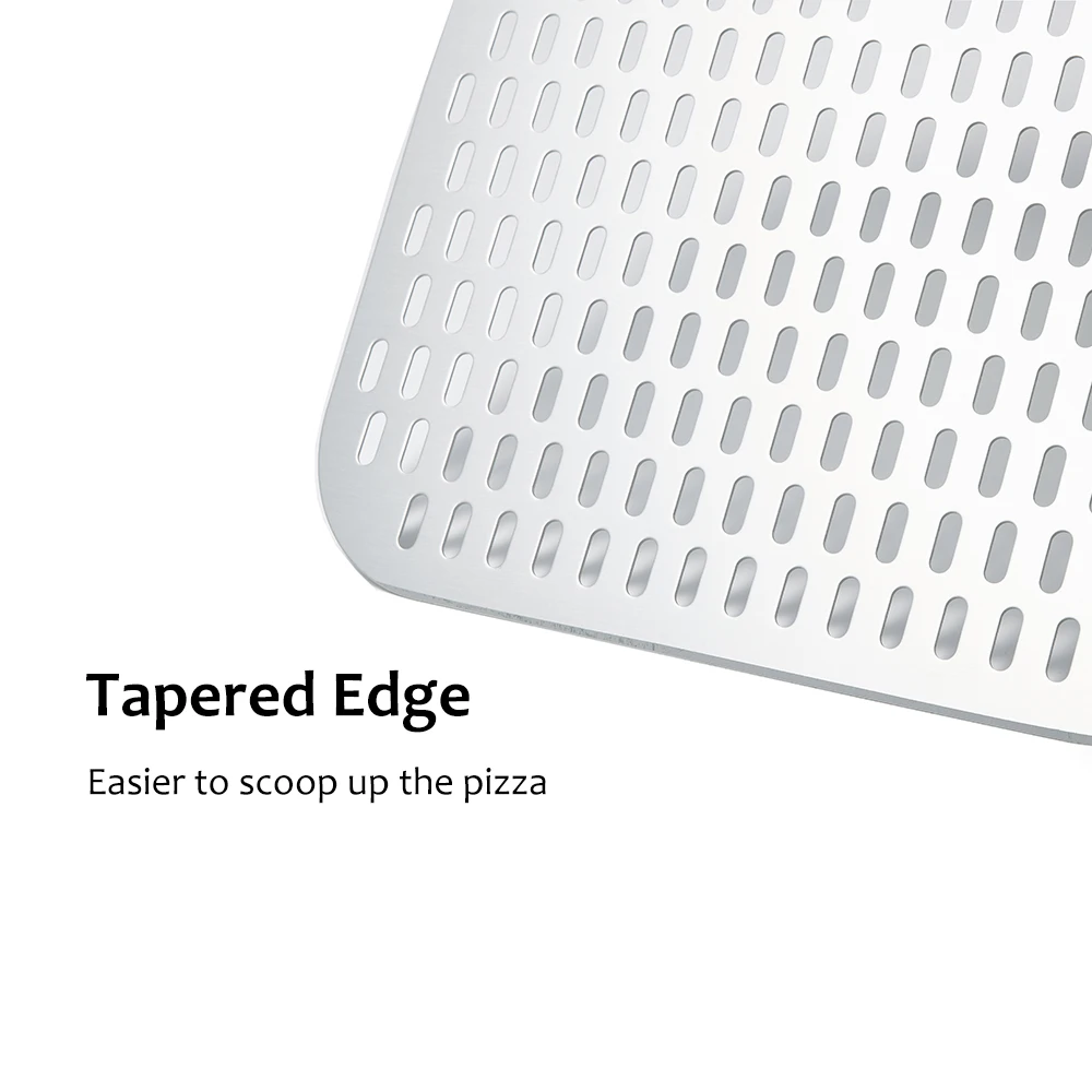 14/13/12 inch & 9 inch Stainless Steel Pizza Peel Set Perforated Pizza Shovel Commercial Paddle 56"Long Handle Onilini