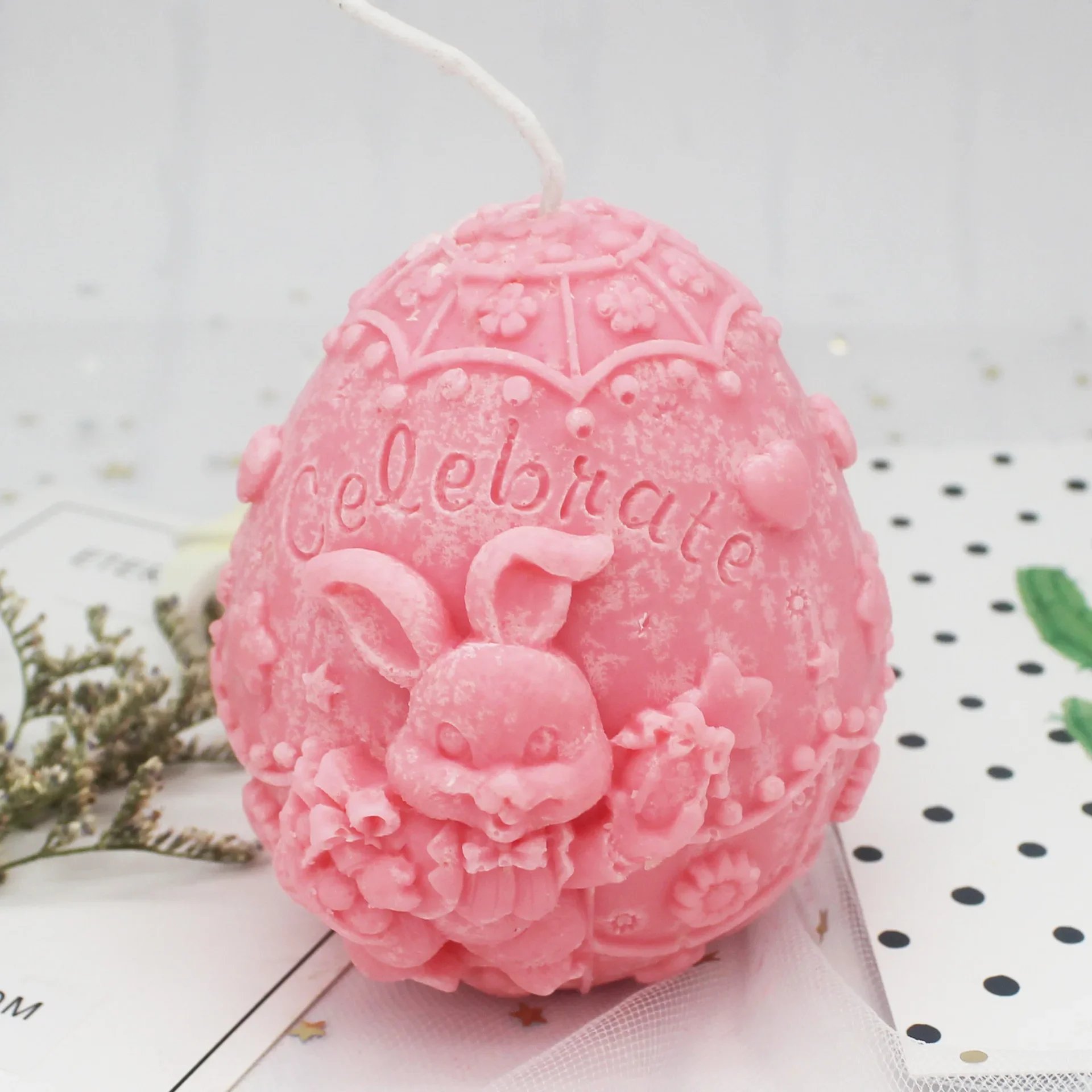 

Easter Egg Rabbit Candle Mold Aroma Plaster Crafts Mould Chocolate Candy DIY Decorating Candle Clay Home Decor