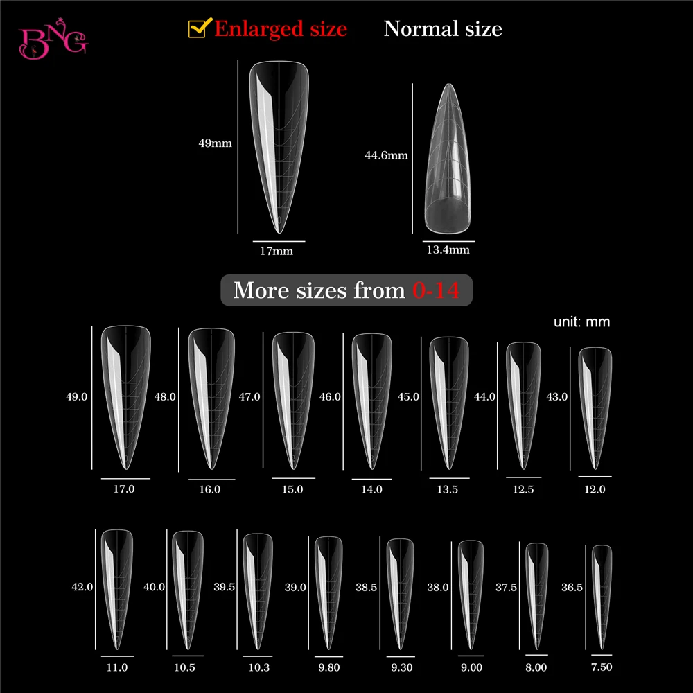 Dual Nail Forms BNG 75/150Pcs For Poly Extension Gel Stiletto Nail Molds For Builder Gel Solid Glue Art Nail forms