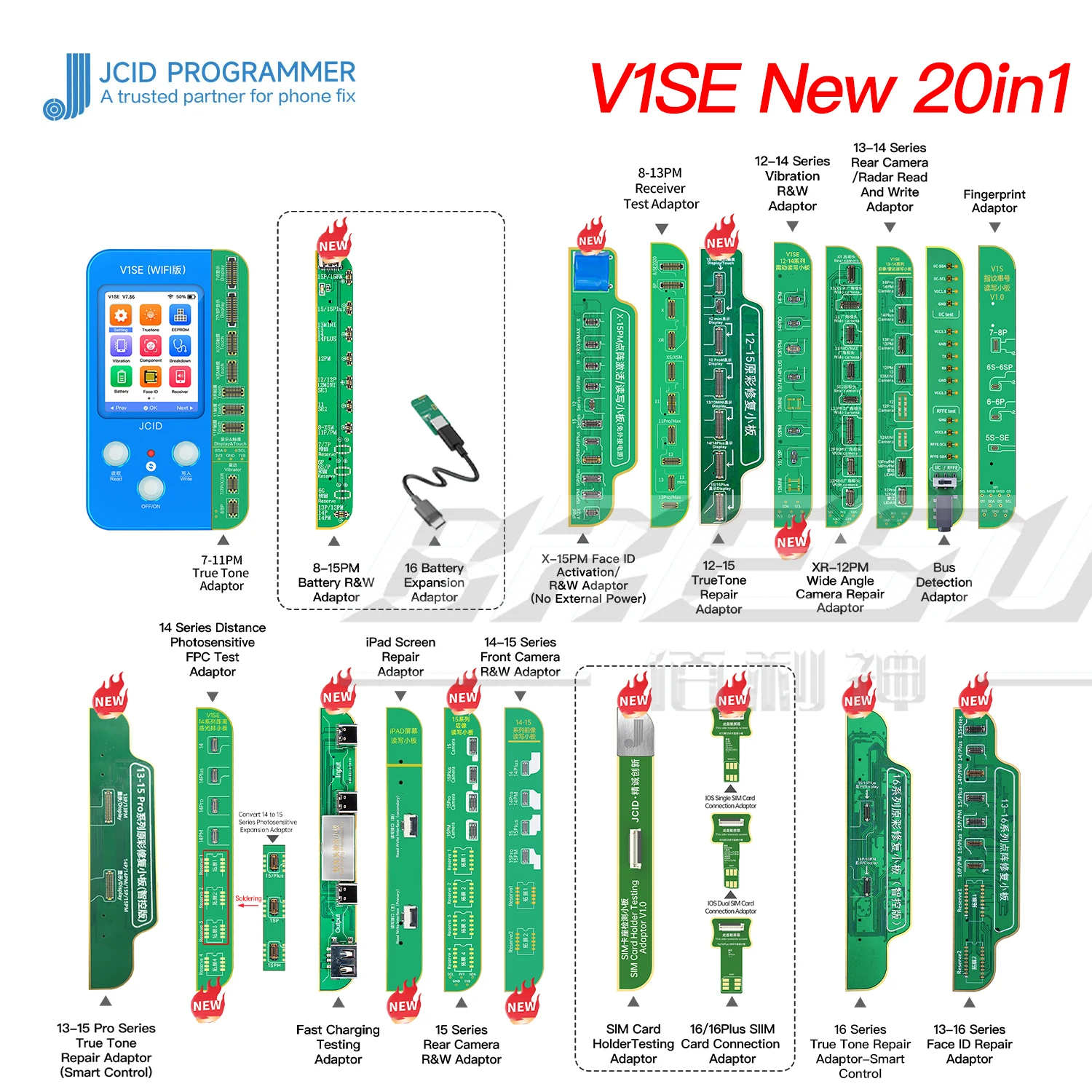 その他 JCID V1SE JC JCID V1SE 画面トゥルートーン修理ボード iPhone 11 12 13 14 15 16