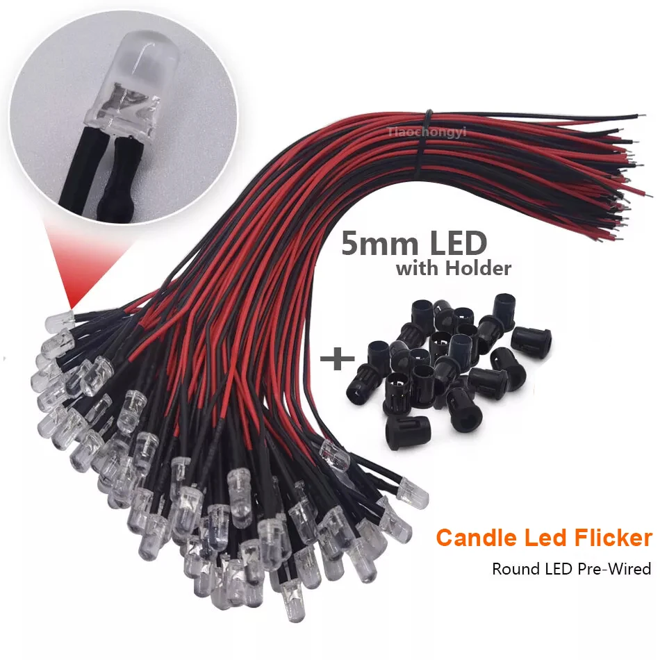 Diodi Led 5 Mm Effetto Tremolante Giallo 12V Confezione 10 Pezzi - Foto 3