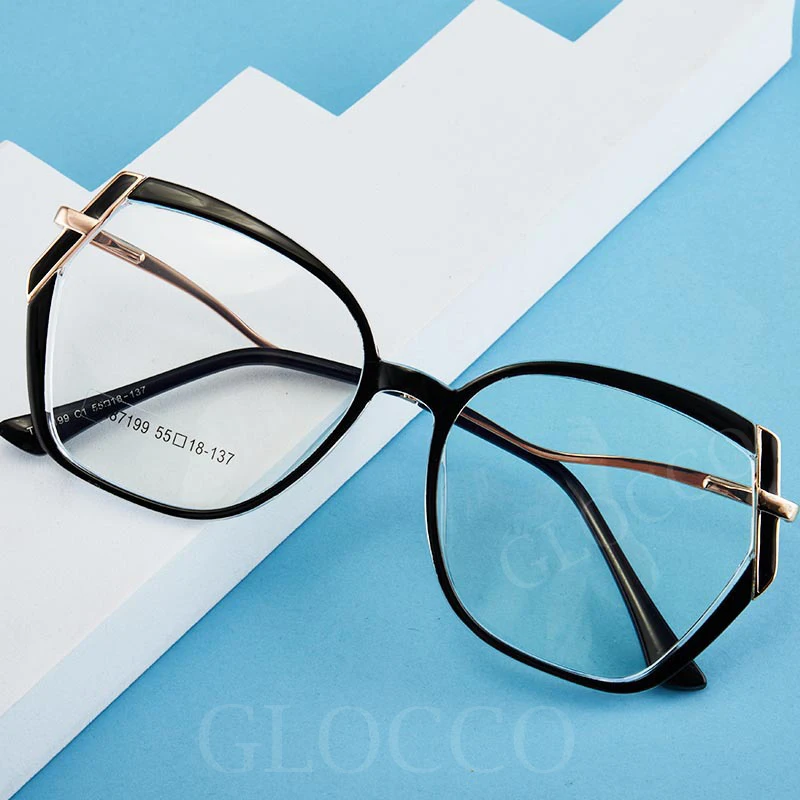 Anti Blue Light Metal Polygons Square Reading Glasses For Ladies Retro Luxury Oversized Eyeglasses Magnifying Presbyopic Eyewear 4