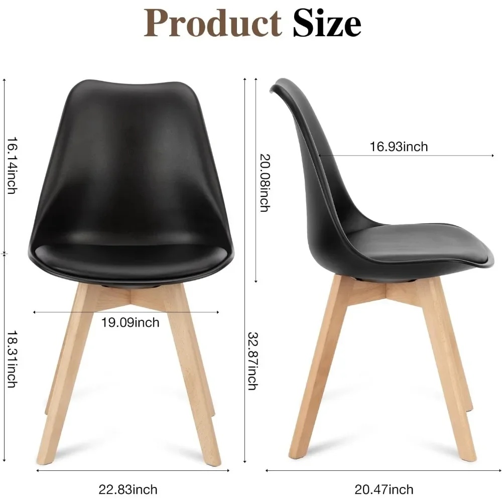 Dining Chair Dining Chairs Set of 4 Mid-Century Modern Dinning Chairs Living Room Bedroom Outdoor Lounge Chair PU Leather Cushion
