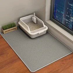 Premium Double - Layer Cat Litter Mat - Anti - Splash, Filtering, and Sand Leakage Control - 40X50cm (Dark grey)