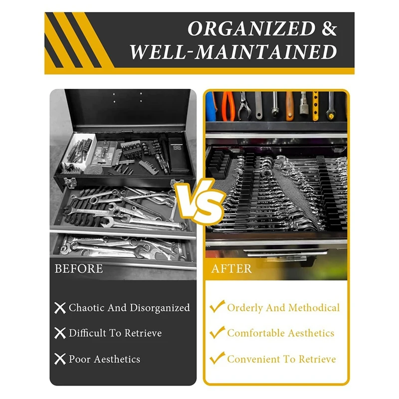 Magnetic Wrench Organizer For Tool Box, Suitable For 20 Wrenches, Wrench Organizer Is Perfect For Garage And Workshop 3