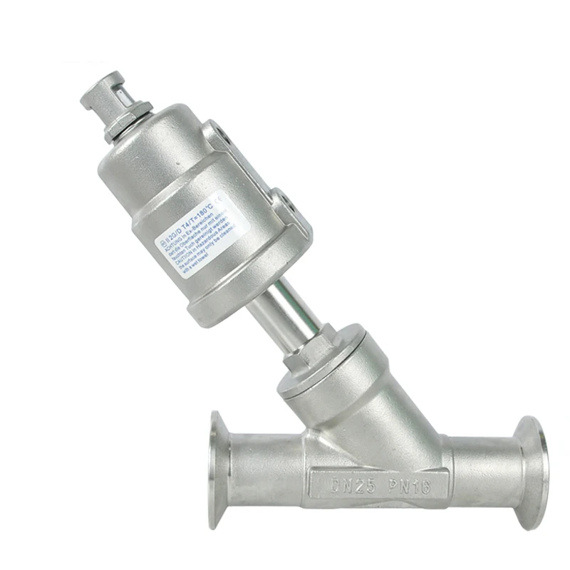 

DN25 Pneumatic Quick-install Angle Seat Valve 16bar 304 Stainless SteelAngle Seat Valve PTFE Sealing