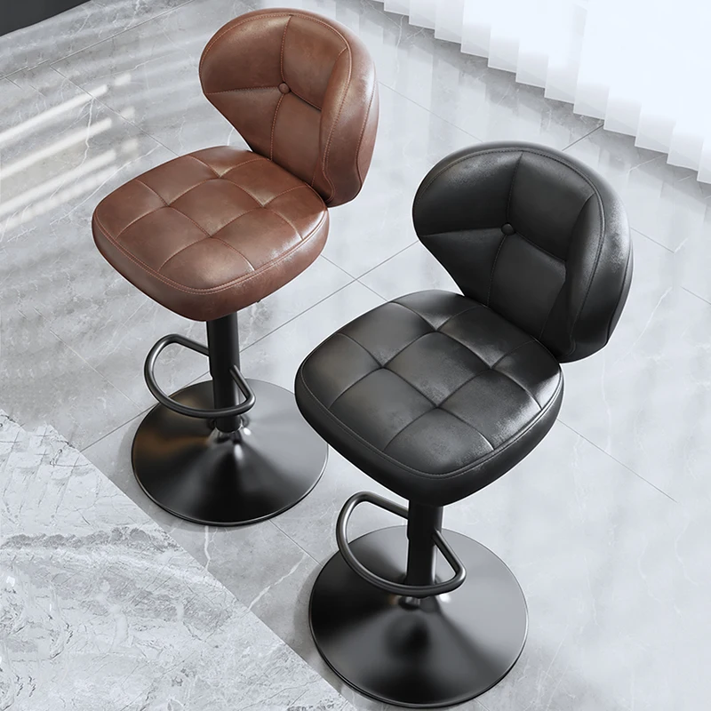 Square Home Cashier Bar Stool Counter Stool Gold Leg Bar Ultralight Contemporary chaise de restaurant Counter Set