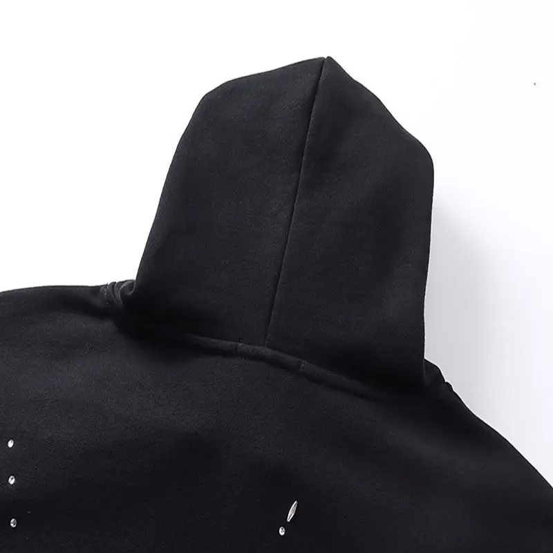 Mixed Emotion Rhinestone Hooded Pullover Hoodie Jacket, Mixed Emotion Casual Long Pants