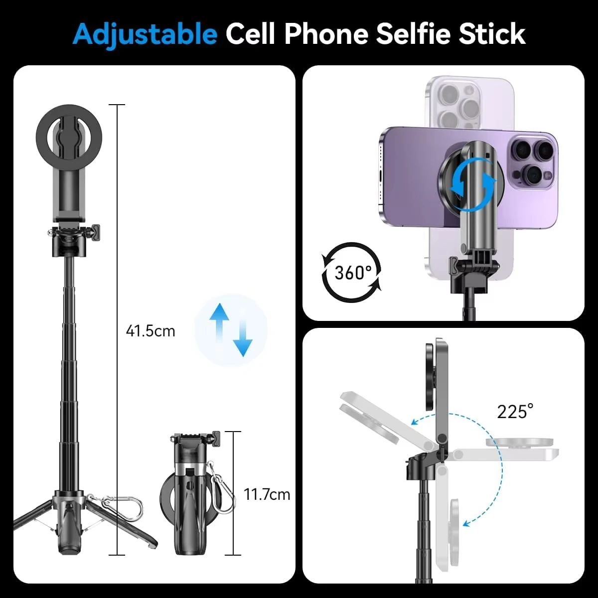 Smartphone Selfie Stick Magnetic Multi-functional Grip Magsafe For HUAWEI XIAOMI SAMSUNG