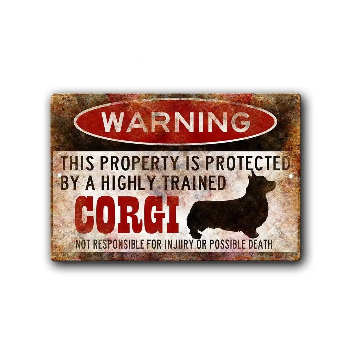 

Bobdsa Mrute Warning Corgi Metal Plaque Tin Wall Sign Retro Iron Painting Warning Wall Poster for Cafe Pub Bar Gaming Room Weddi