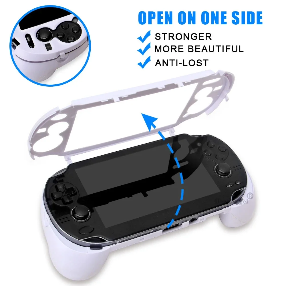 Schwarz-Weißes Gamepad-Gehäuse für PS VITA 1000 PSV1000 mit L2 R2 Trigger-Tasten und Griffhalterung zum Schutz – Detail 12