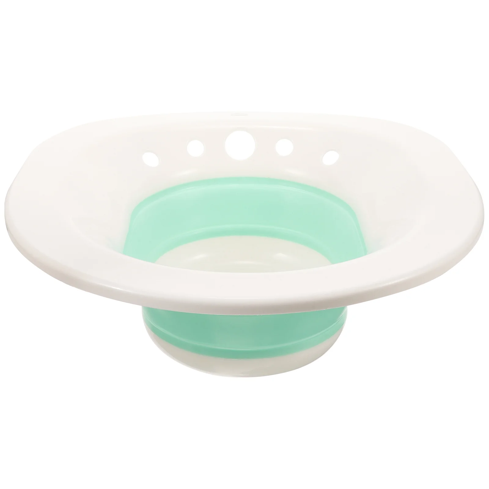 

Bathroom Foldable Bidet Wash Basin Women Household Cleaning Basin Home Nursing Basin (White Green)