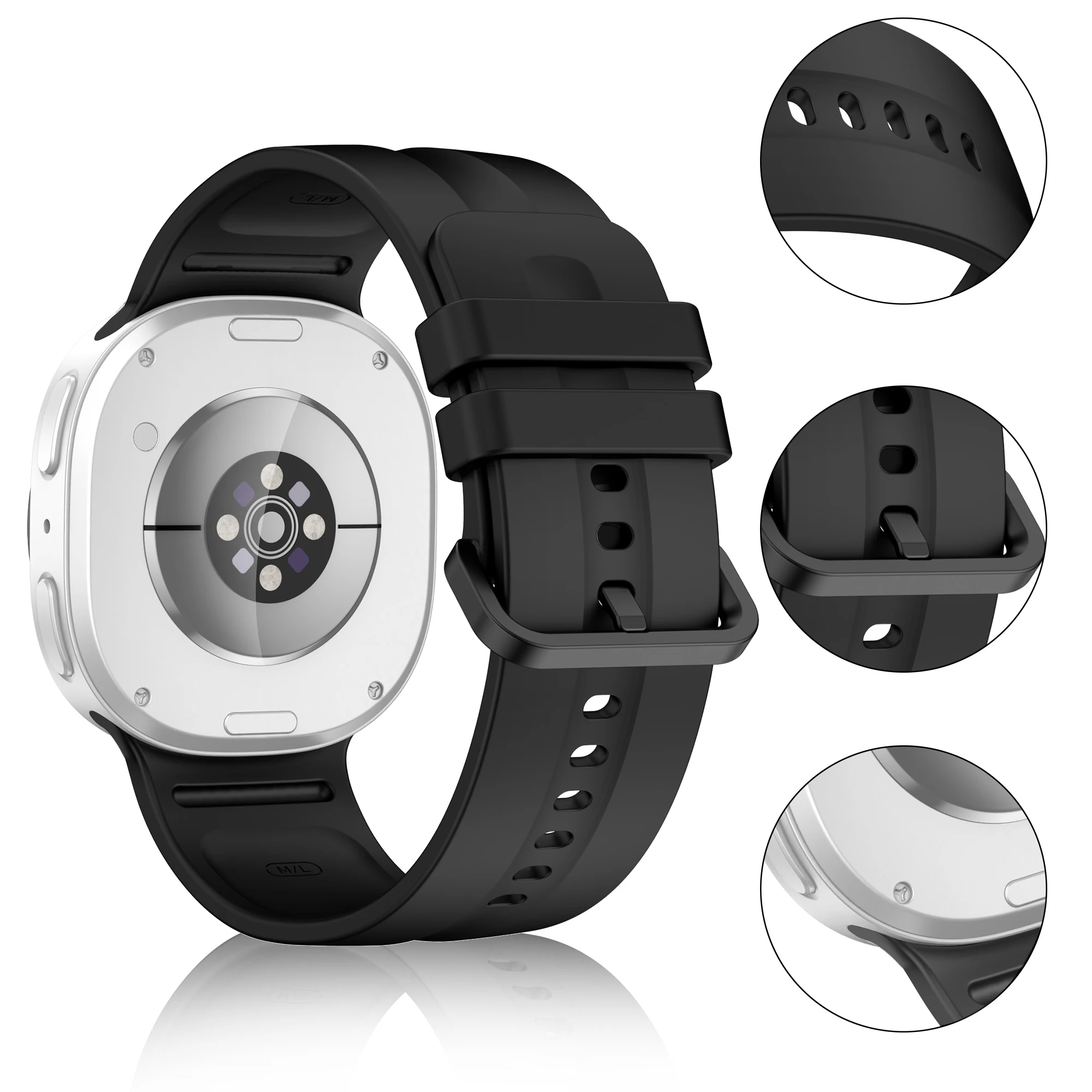 Silicone Replacement Wristband for Smartwatches - Soft and Durable Strap in Various Sizes