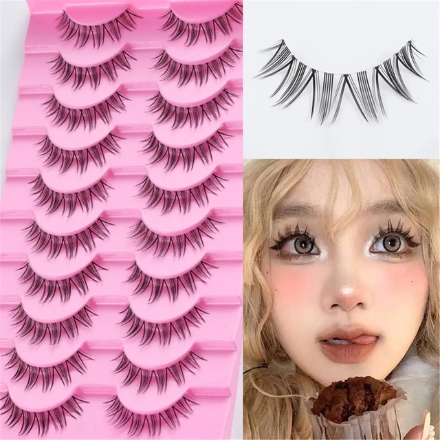 False Eyelashes Manga Lashes Natural Look 3D Wispy Fake Eyelashes Spiky Anime  False Lashes Short light Volume Asian Eye Lash 5 - AliExpress