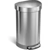 60 Liter Semi-Round Hands-Free Kitchen Step Stainless Steel Trash Can with Soft-Close Lid, Brushed 6